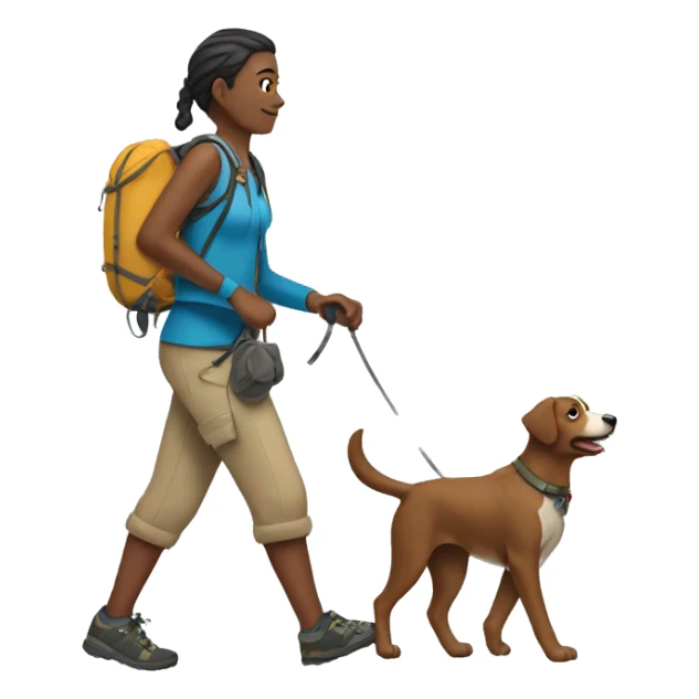person hiking with dog sticker