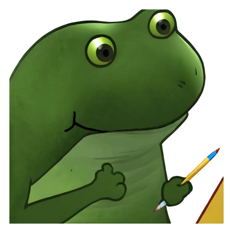 bufo painting on an easel sticker