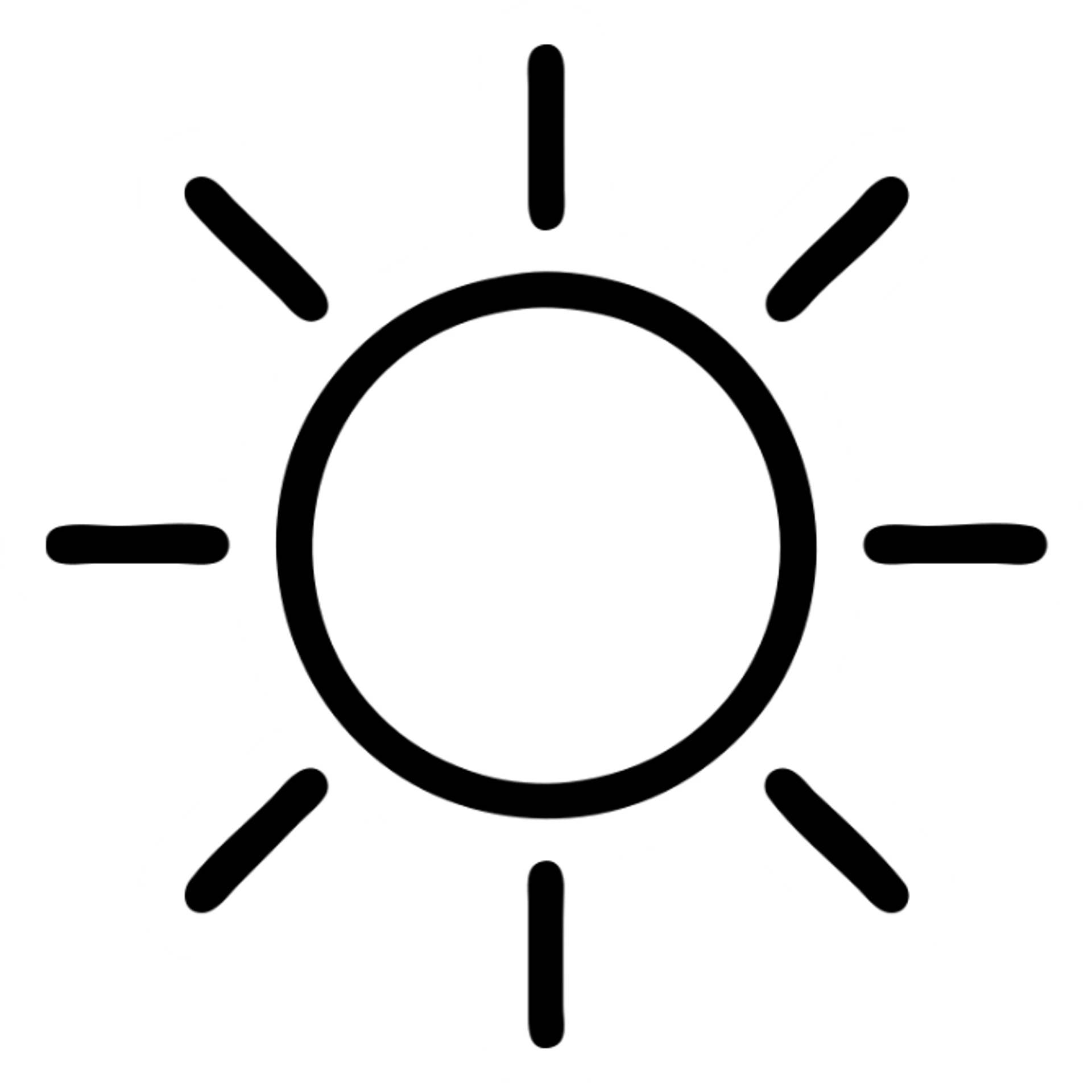 minimalist sun icon with simple lines and no extra details sticker