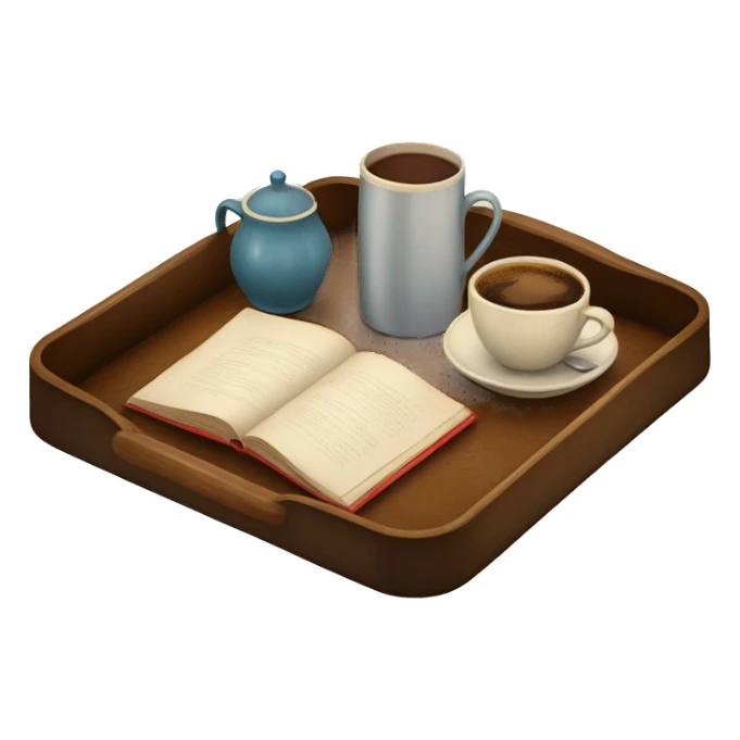 vintage tray with books and coffee  sticker