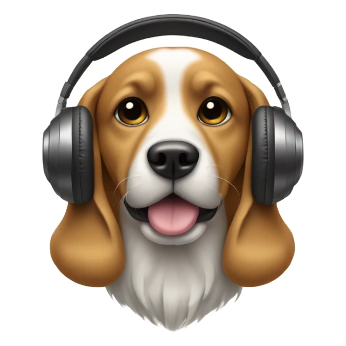 Dog wearing headphones  sticker