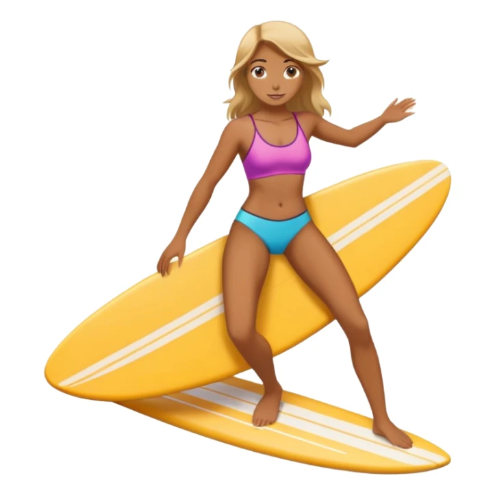 Surfer girl on the board sticker