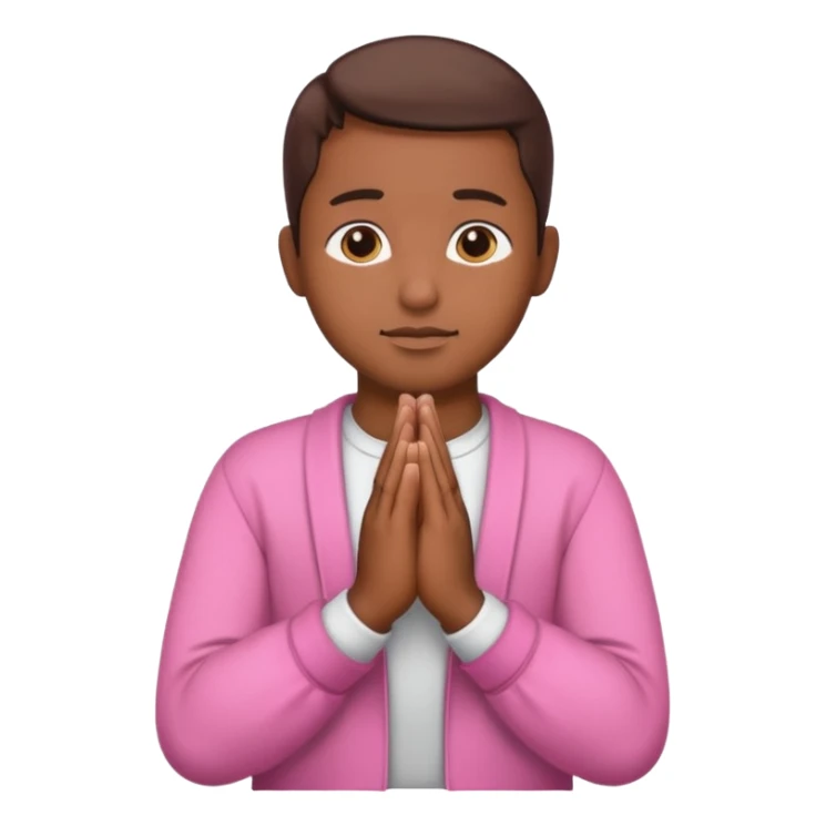Brown praying hands with pink sleeves sticker