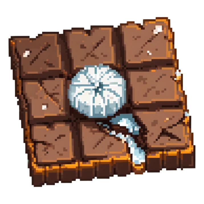 Dark chocolate square with sea salt flakes sticker