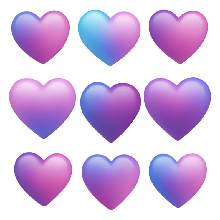 Pink purple blue heart sticker