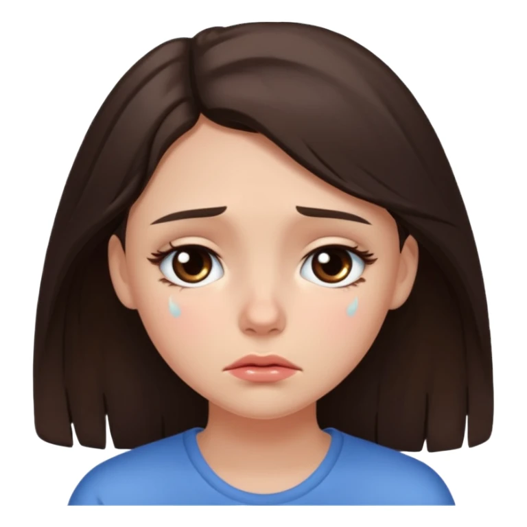 Pretty brunnete girl sad sticker