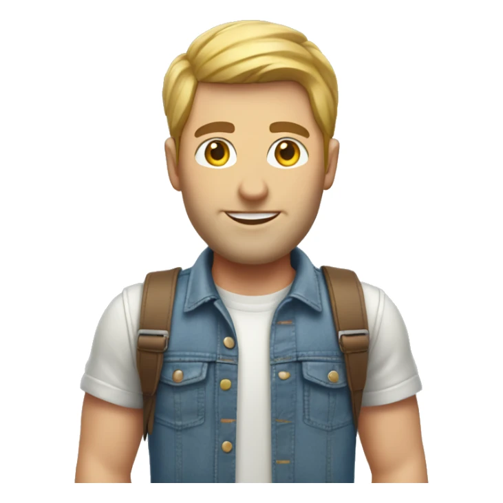 caucasian IT technology guy in jean shorts sticker