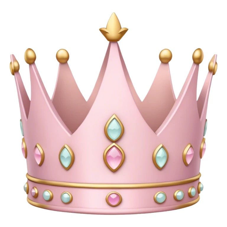 White and pastel pink crown sticker
