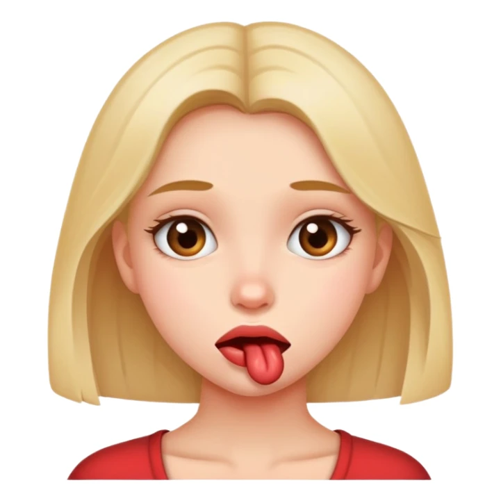 Shy girl biting lip sticker