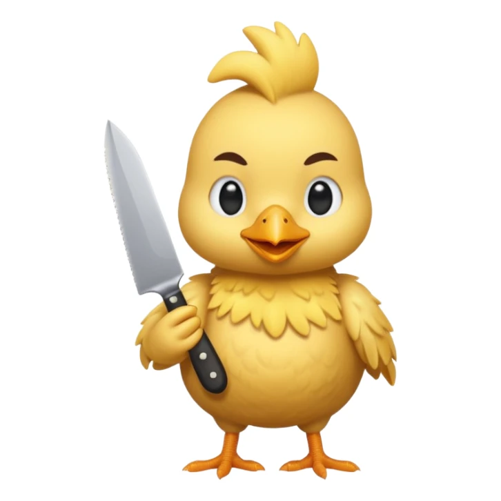 little chicken holding knive sticker