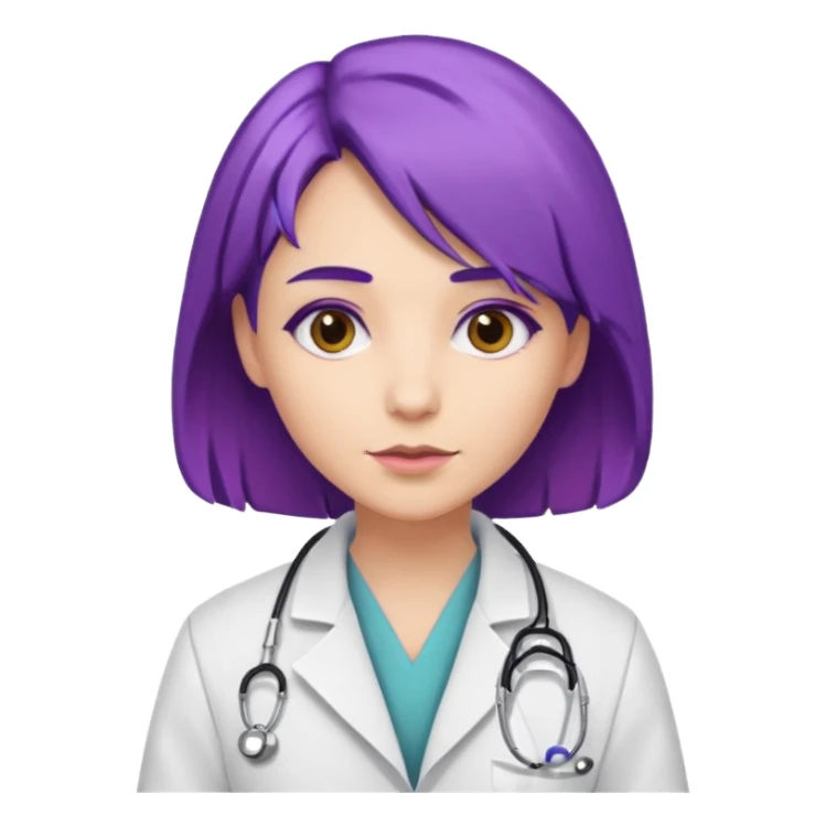 purple haired doctor sticker
