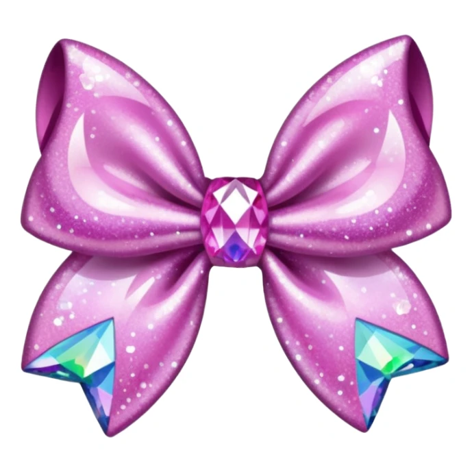 glitter pink crystal hair bow sticker