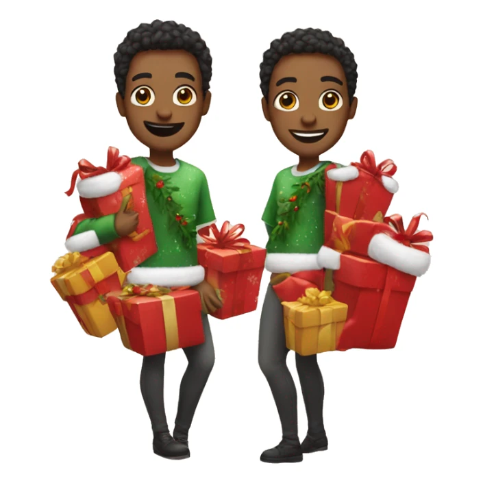 emoji smile con outfit de navidad  sticker