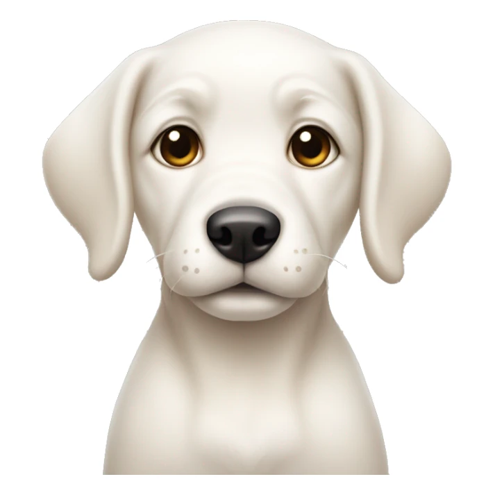 White puppy with biege ears  sticker