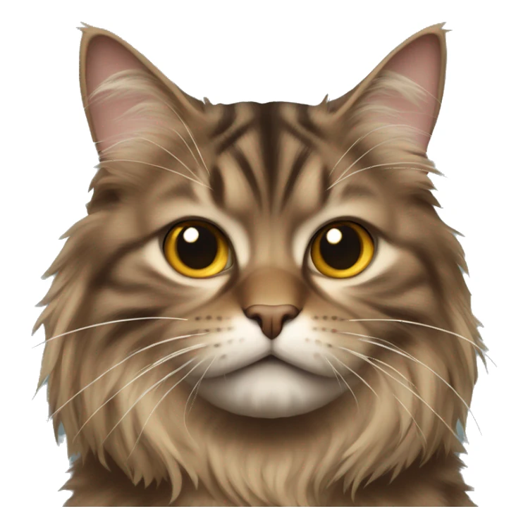 Long haired brown tabby cat with an annoyed expression on its face  sticker