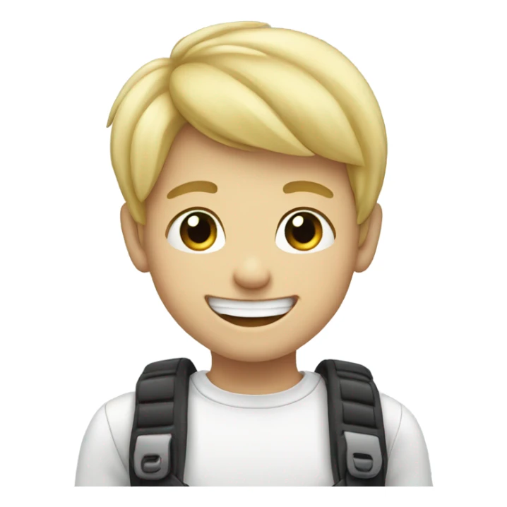 Blonde boy braces, smiling with thumbs up sticker