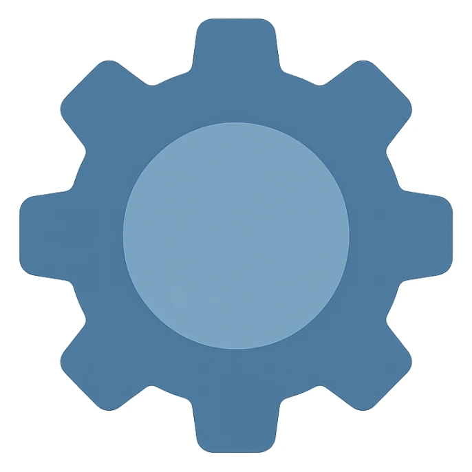 gear settings icon, flat color style, simple and modern sticker