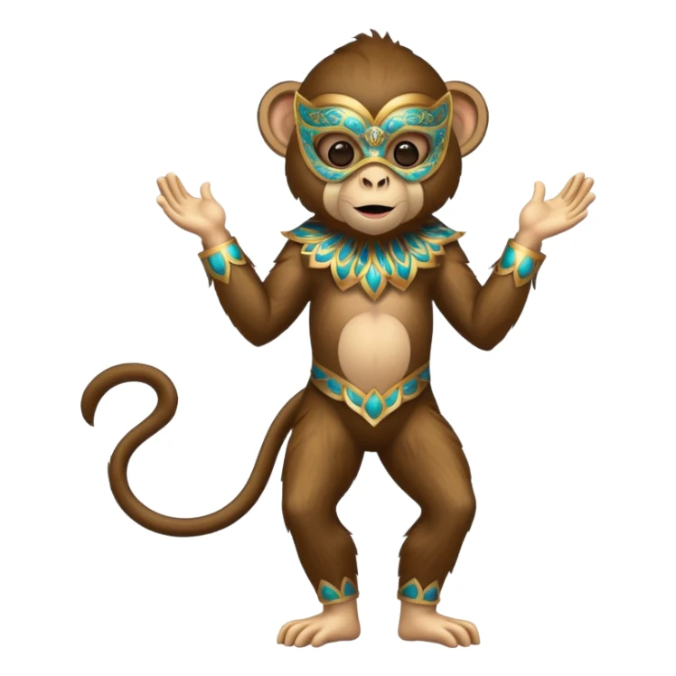 full body of monkey wearing masquerade sticker