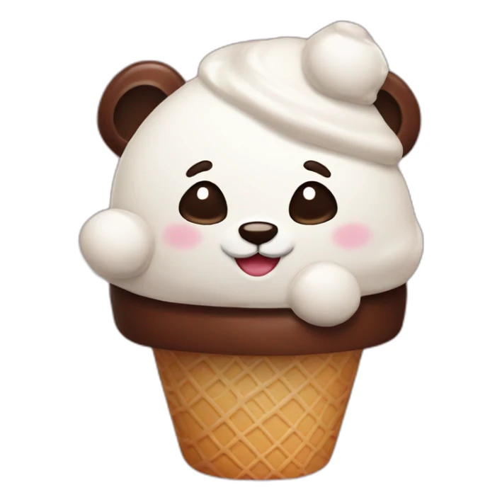 ice cream chocolate with panda on it sticker