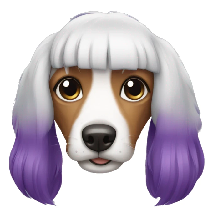Dog with purple hair  sticker