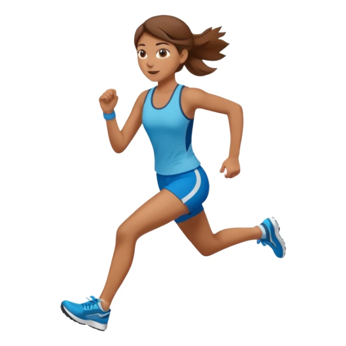 Brown haired girl on a run sticker