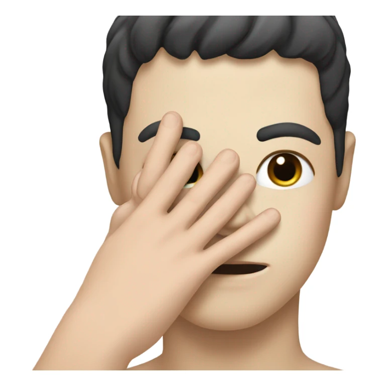 Head rub with white hands on black head sticker