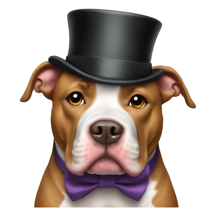 Pit bull with a bow tie and a top hat  sticker