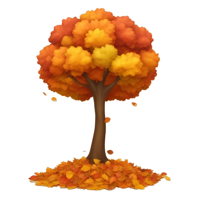 Autumn colorful tree and the leaves falling down sticker