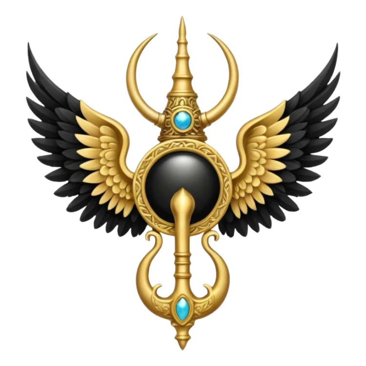 holy emblem with black wings with horn sticker