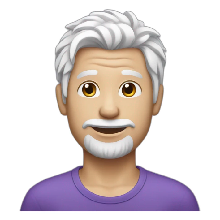 white men with purple hairs sticker