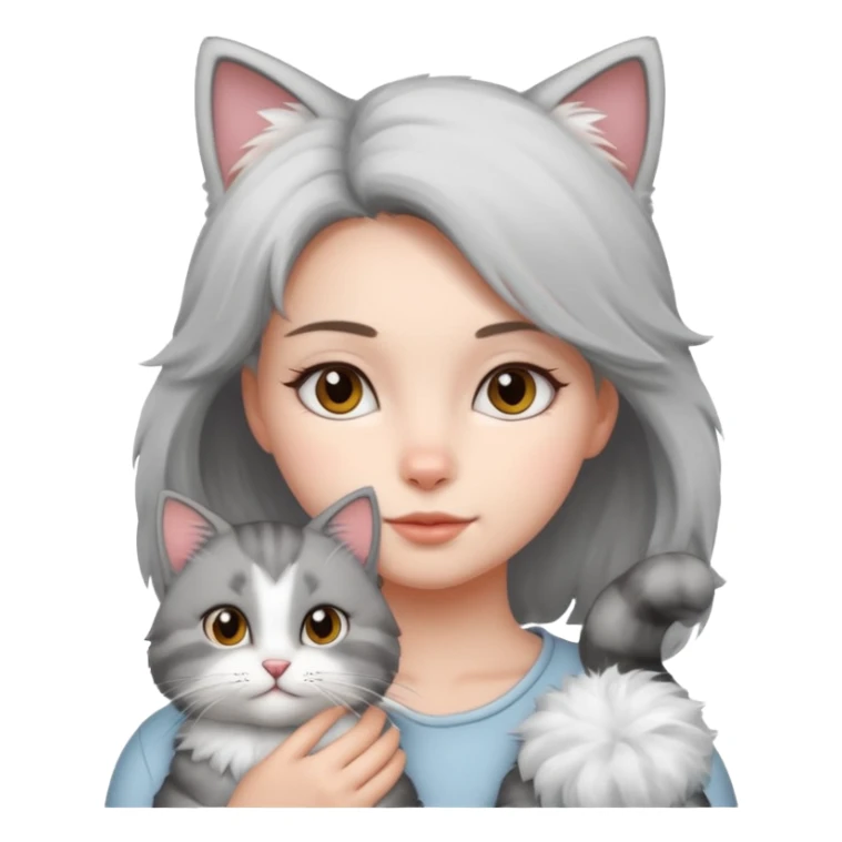 Girl with cat sticker