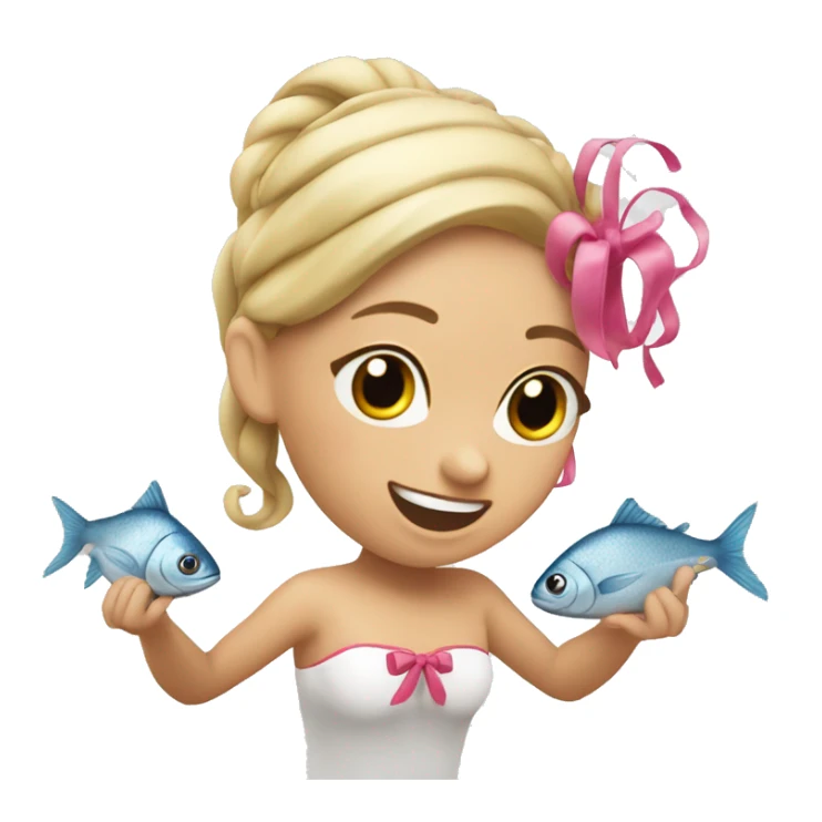 Bailarina de natación comiendo pescado  sticker