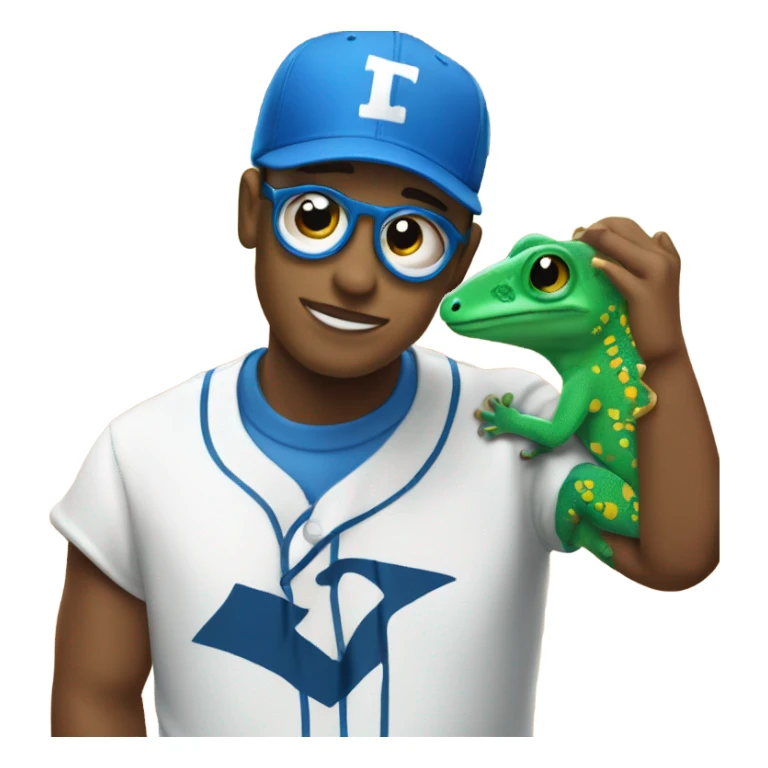 Gecko tiktoker wearing blue baseball hat sticker