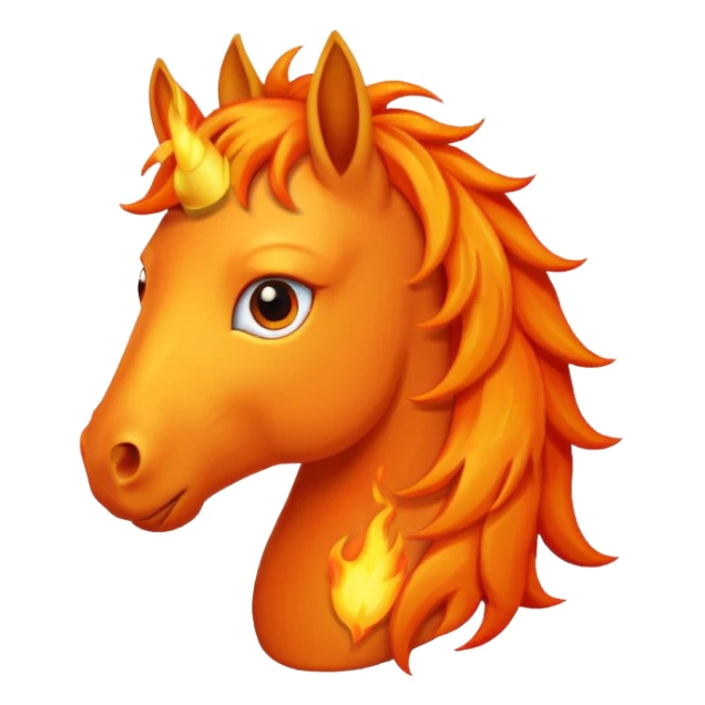 Worried fire horse emoji  sticker