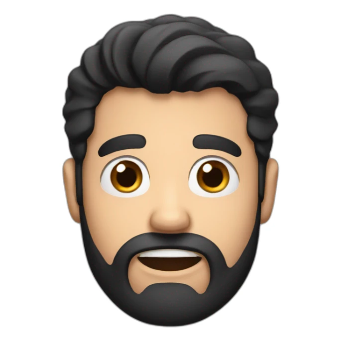 Bearded man with black hair surprised sticker