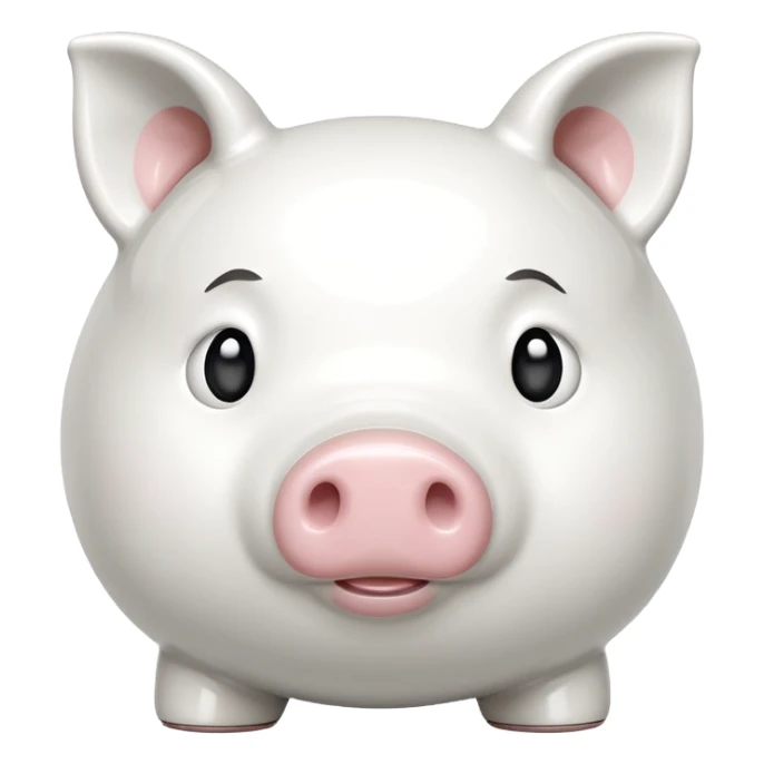 glitter white symbol pig bank sticker