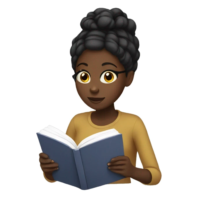 Black girl reading sticker