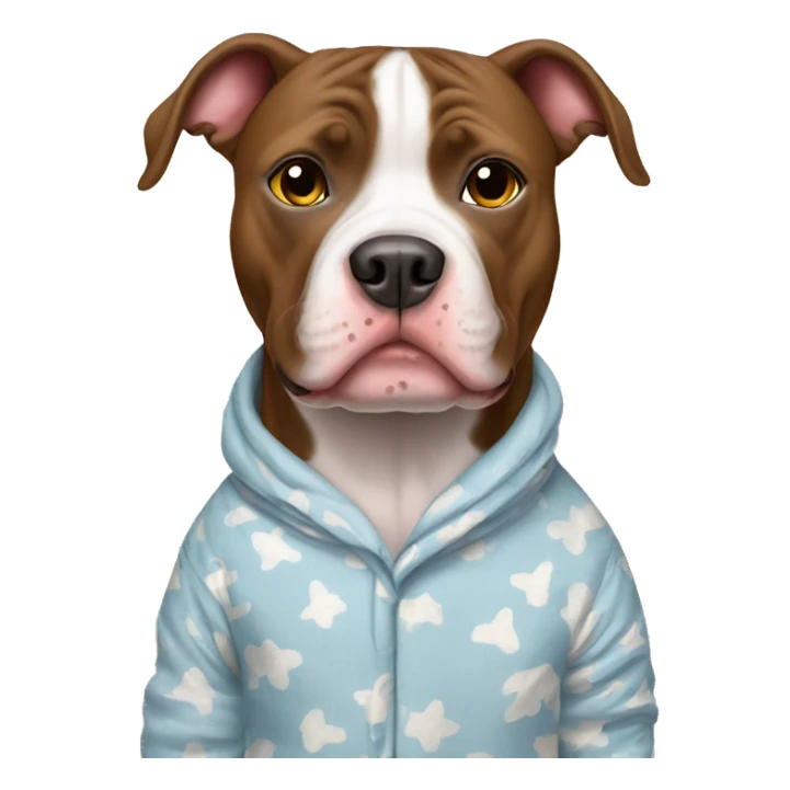 pitbull wearing pajamas sticker