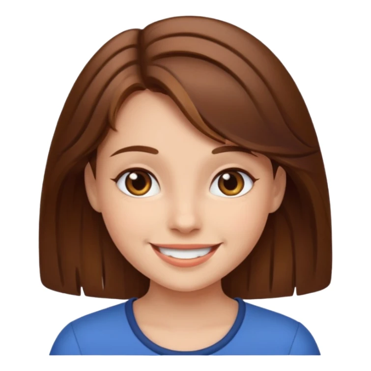 Girl,brown hair, sticker
