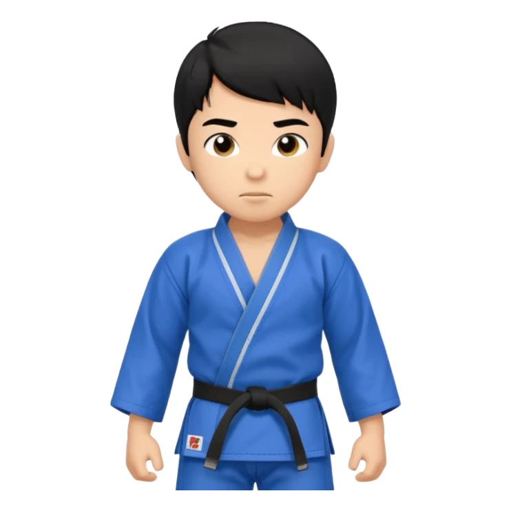 Кимоно синий для дзюдо мальчик с черными волосами все тело черный пояс     Волосы на бчуть добрее sticker