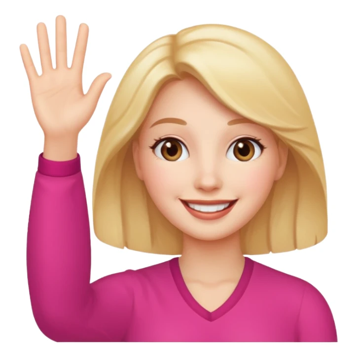 woman waving hello sticker