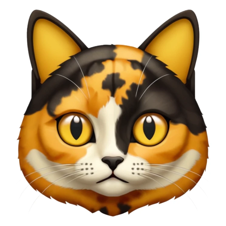 Half black and half yellow tortoiseshell cat no white sticker