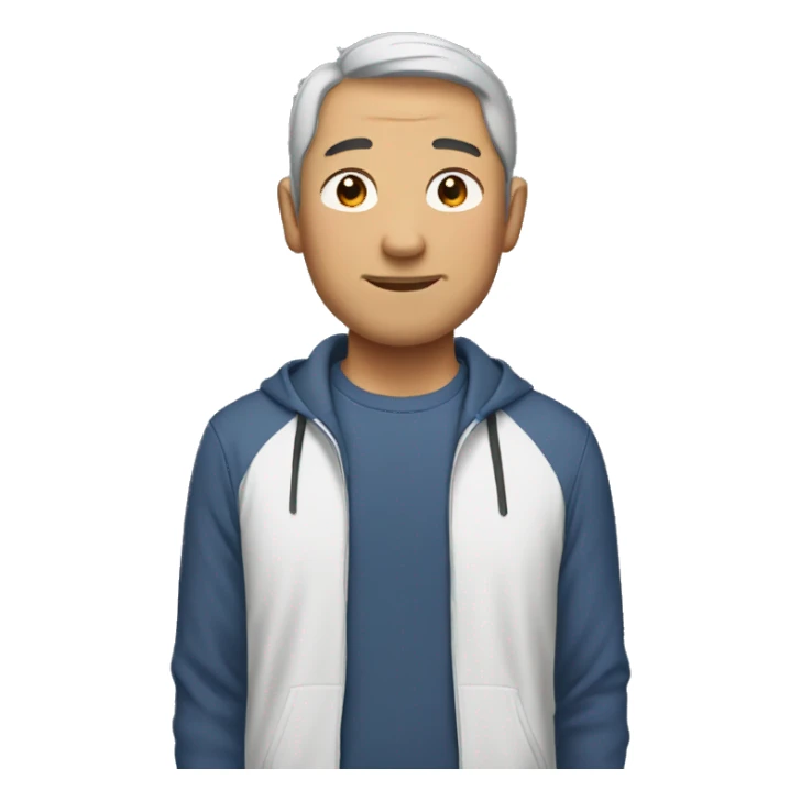 asian dad with no beard or mustache, athletic clothes  sticker