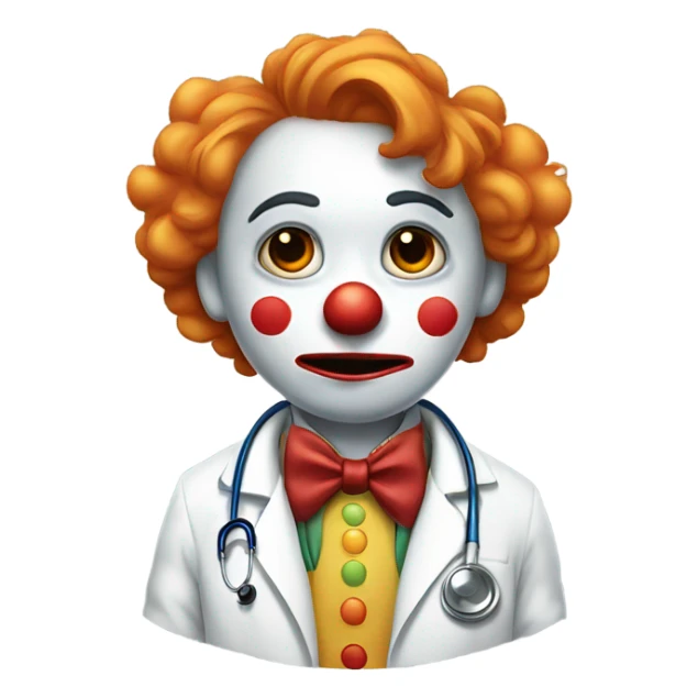 young doctor clown sad stressed sticker
