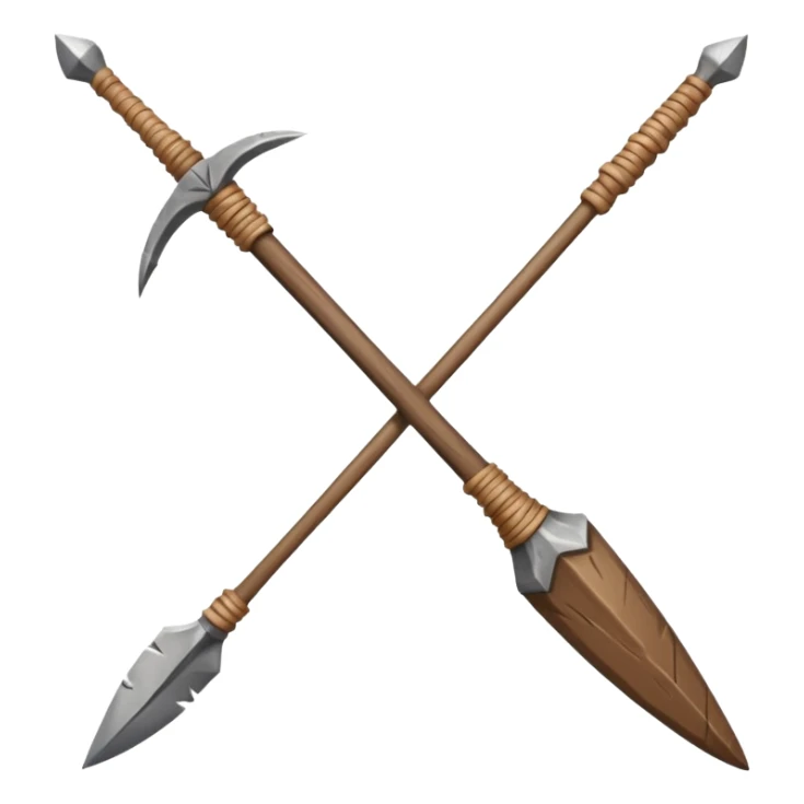 A long wooden spear with tightly lashed stone tip.











 sticker
