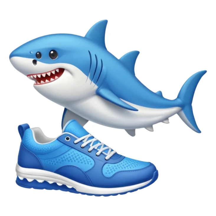 Tiburón con zapatillas azules sticker