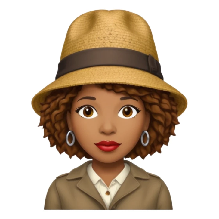 Macy Gray with brown hair sticker