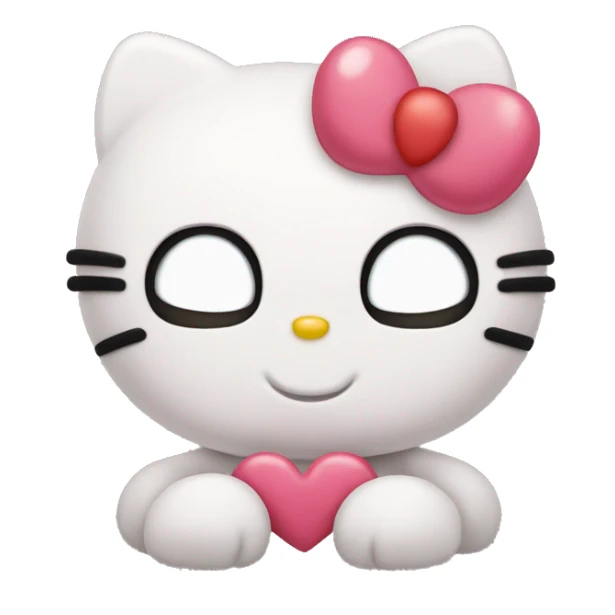 hello kitty with heart eyes  sticker