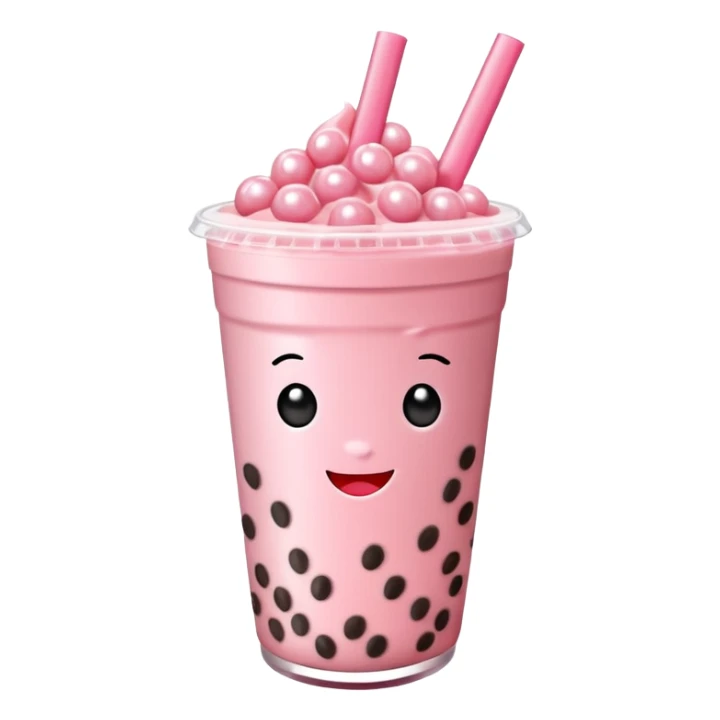 strawberry boba milk tea sticker