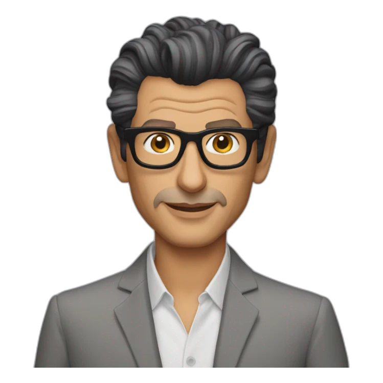 Jeff Goldblum black hair sticker